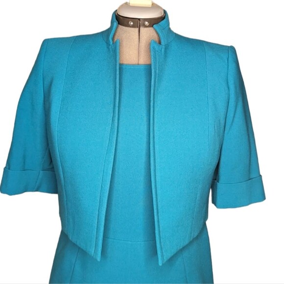 Women's Vintage Anne Klein Light Blue Sleeveless Dress with Jacket, Size 6 - Picture 5 of 10